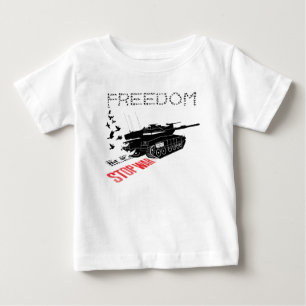 Vi vill ha världsfred och frihet, stoppa kriget t shirt