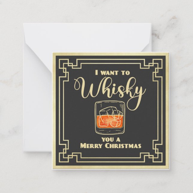 Vi vill whisky ett god jul-kort anteckningskort (Framsida)