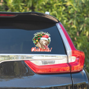 Vi Voffar En God Jul Rolig Weimaraner Klistermärken