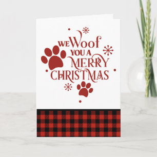 Vi Woof a God jul Hund Card Kort