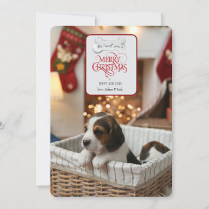 Vi "Woof", ditt fotokort för Helgdag Julkort