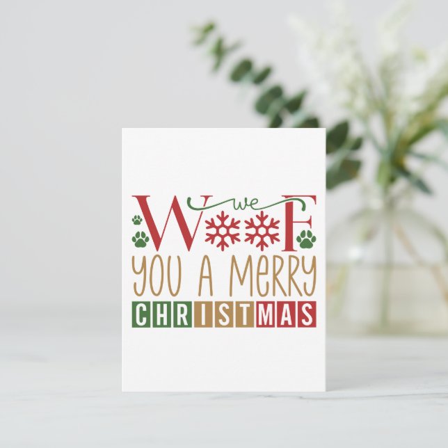 Vi Woof You A God jul Julkort (Stående Fram)