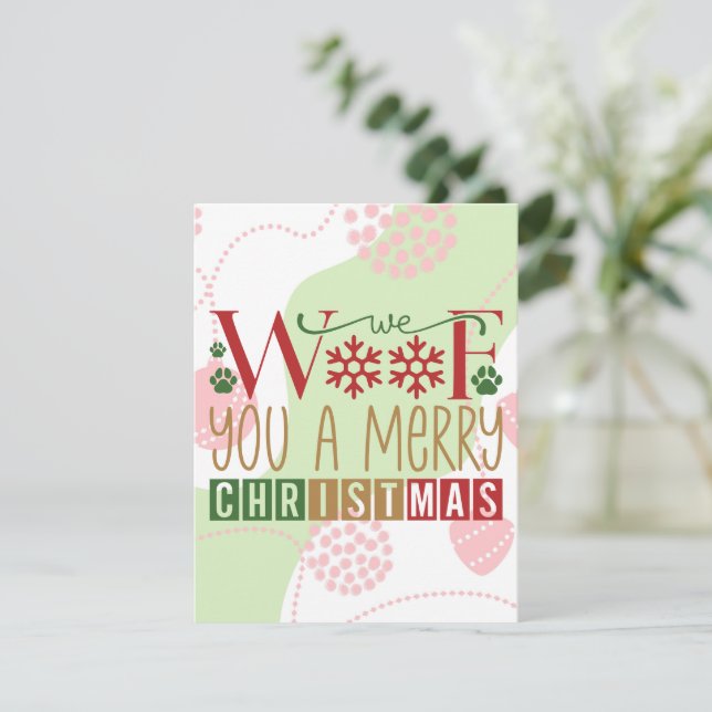 Vi Woof You A God jul Julkort (Stående Fram)