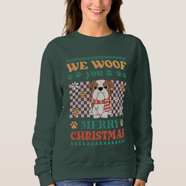 Vi Woof You A God jul T Shirt (Framsida)
