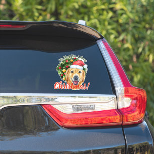 Vi Woof You God jul Golden-hämtare Klistermärken