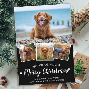 Vi Woof You God jul Hund Pet Photo Collage Julkort