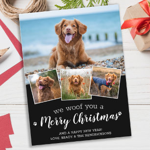 Vi Woof You God jul Hund Pet Photo Collage Vykort
