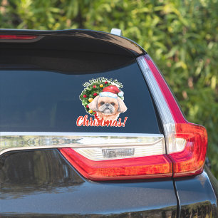 Vi Woof You God jul Shih Tzu Klistermärken
