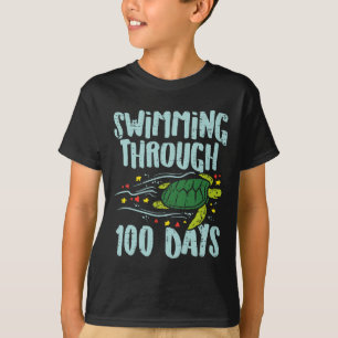 Via 100 dagar Turtle 100-dagarsgåva för skolbarn T Shirt