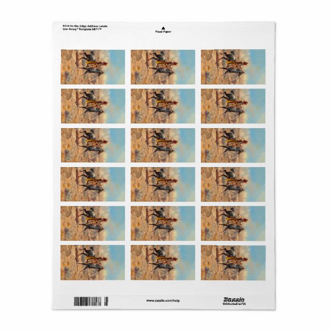 Via Alkali, 1904 av Charles Marion Russell Adressetikett (Helt Ark)