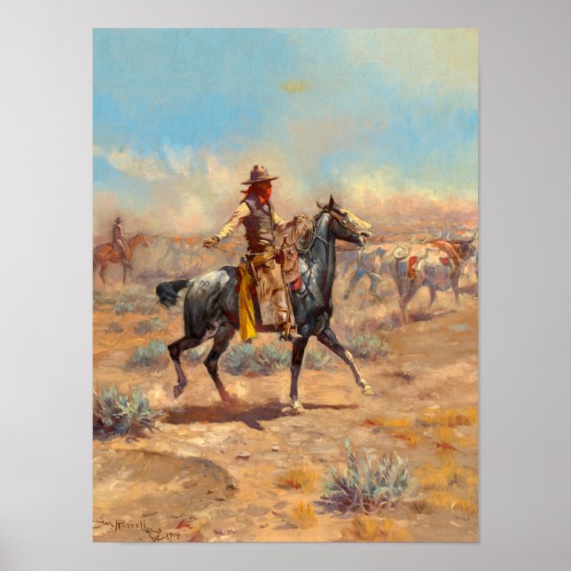 Via Alkali, 1904 av Charles Marion Russell Poster (Framsidan)