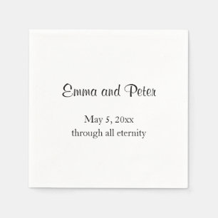 "Via all Eternity", svart text Namn och datum Pappersservett