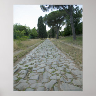 Via Appia Appian långt, roman körbana Poster
