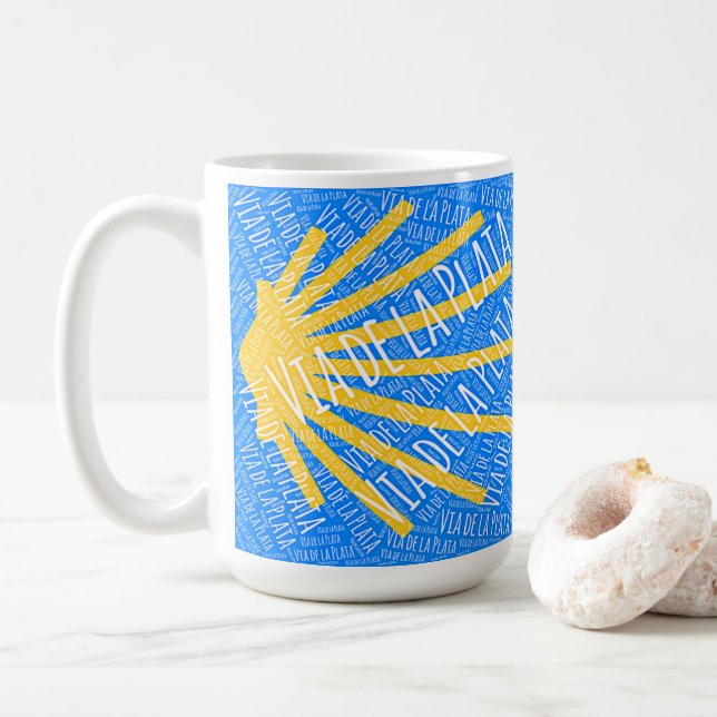 Via de la Plata Scallop snäcka Large Coffee Mugg (Med munk)
