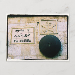 Via Dolorosa - Gammalt Jerusalem Postcard Vykort