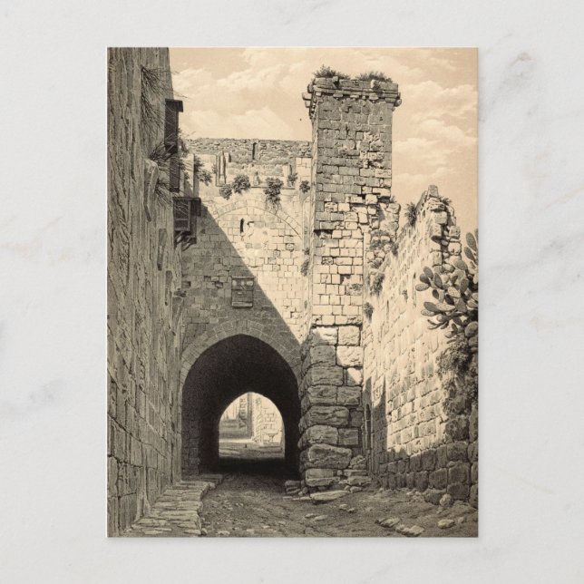 Via Dolorosa i Jerusalem Vykort (Framsida)