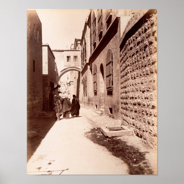 Via Dolorosa Street i Jerusalem Poster (Framsidan)