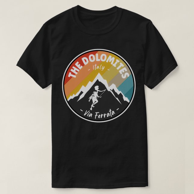 Via Ferrata Italien Dolomites T Shirt (Design framsida)