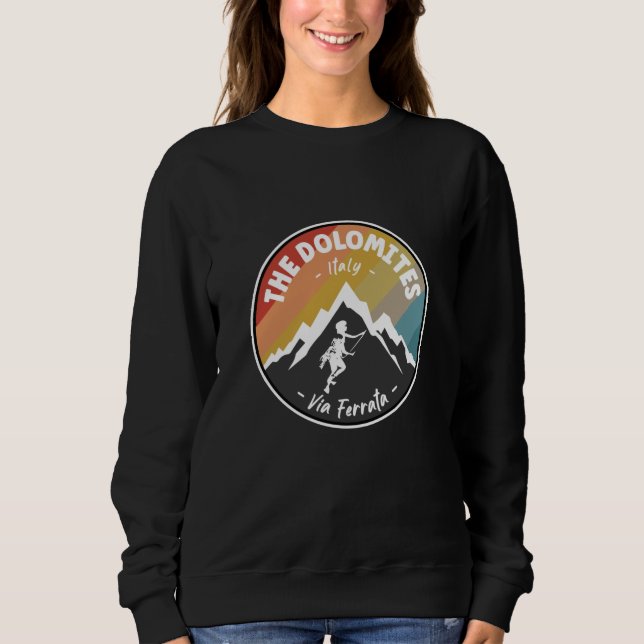 Via Ferrata Italien Dolomites T Shirt (Framsida)