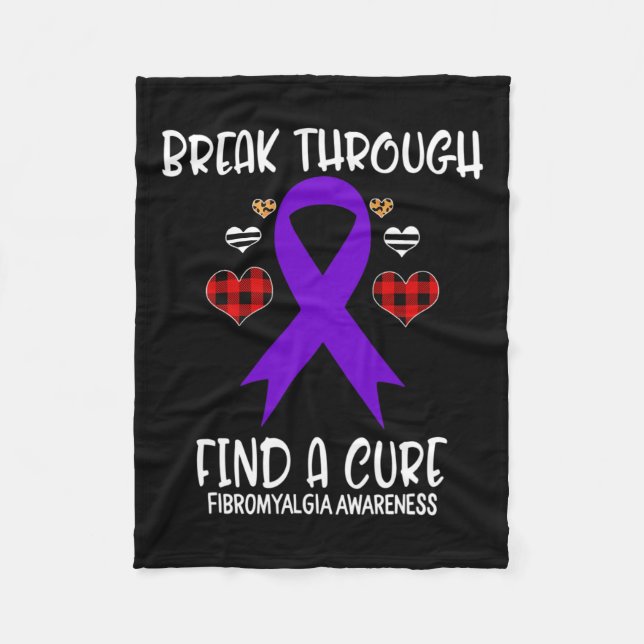 Via Hitta en ren fibromyalgia Awareness Ribbon Fleecefilt (Framsidan)