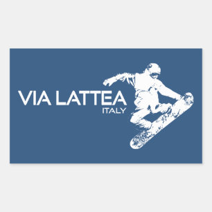 Via Lattea Snowboardåkare Rektangulärt Klistermärke