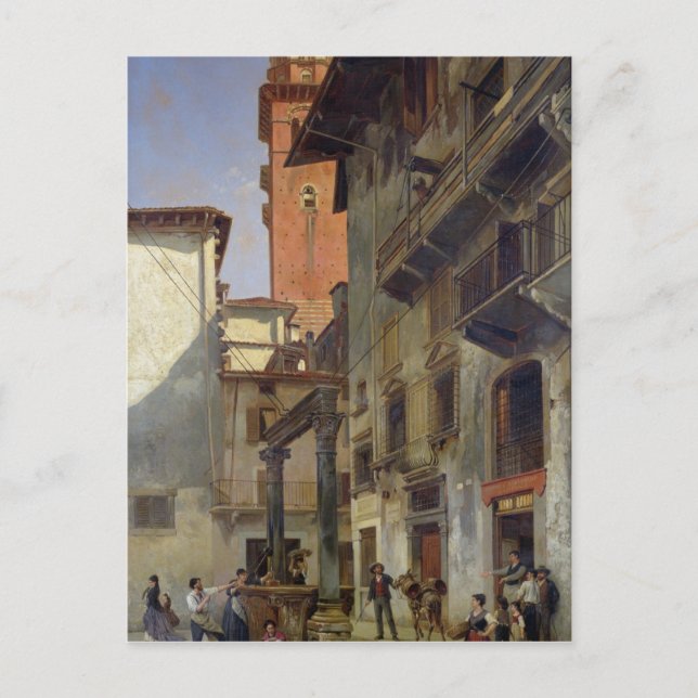 Via Mazzanti, Verona, 1880 Vykort (Framsida)
