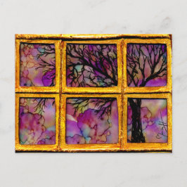 Via mitt fönster - Träd i Rosans bakgrund Vykort