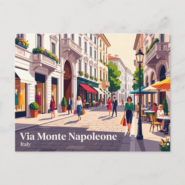 Via Monte Napoleone Italien Vykort (Framsida)