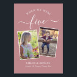 Via Years Modern, par Photo Bröllop Modern Bordsnummer<br><div class="desc">Kom ihåg och ha lite roligt med bordsnumren för bröllopsmottagning. Dessa eleganter, enkla bordsnummer, du kan välja att inkludera ett foto av bruden och brudgummen i samma ålder som bordsnumret, brudgummen och brudgummen namn och bröllop. Bakgrunden till färg är dammig rosa med vit text, men dessa kan ändras till vilken...</div>