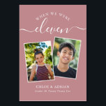 Via Years Modern, par Photo Bröllop Modern Bordsnummer<br><div class="desc">Kom ihåg och ha lite roligt med bordsnumren för bröllopsmottagning. Dessa eleganter, enkla bordsnummer, du kan välja att inkludera ett foto av bruden och brudgummen i samma ålder som bordsnumret, brudgummen och brudgummen namn och bröllop. Bakgrunden till färg är dammig rosa med vit text, men dessa kan ändras till vilken...</div>