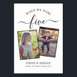 Via Years Modern, par Photo Bröllop Modern Bordsnummer<br><div class="desc">Kom ihåg och ha lite roligt med bordsnumren för bröllopsmottagning. Dessa eleganter, enkla bordsnummer, du kan välja att inkludera ett foto av bruden och brudgummen i samma ålder som bordsnumret, brudgummen och brudgummen namn och bröllop. Bakgrunden färg är klassisk vit med svart text, men dessa kan ändras till vilken färg...</div>