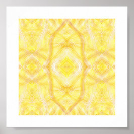 Viaduct Abstract Yellow White Watercolor Art Poster