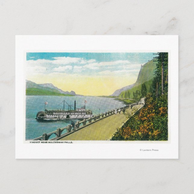 Viaduct Near Multnomah Falls, Columbia River Vykort (Framsida)