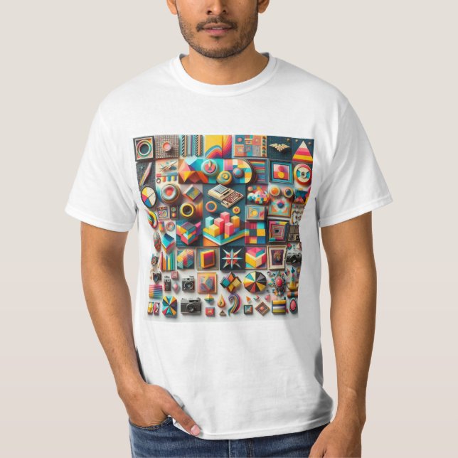 Viaje Retro: Imágenes 3D  T Shirt (Framsida)