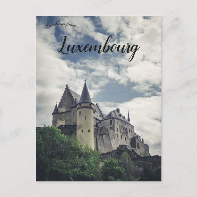 Vianden Castle i Vianden Luxembourg Vykort (Framsida)