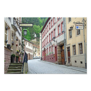 Vianden, den luxemburgska gatuscenen fototryck