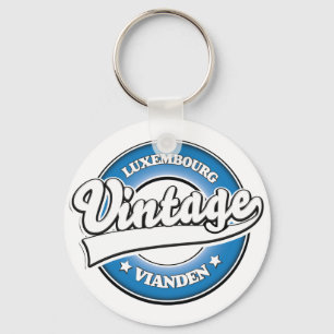 Vianden luxembourg retro logotyp nyckelring