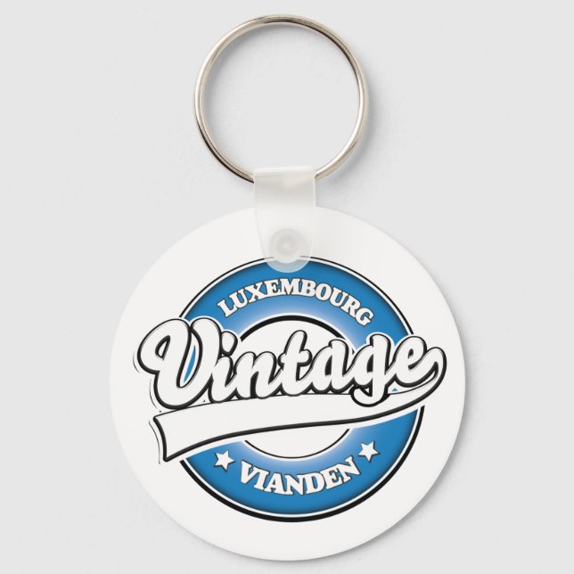 Vianden luxemburg retro logotyp nyckelring (Framsida)