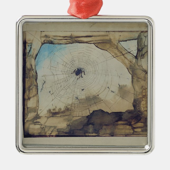 Vianden till och med en spindel webben julgransprydnad metall (Framsidan)