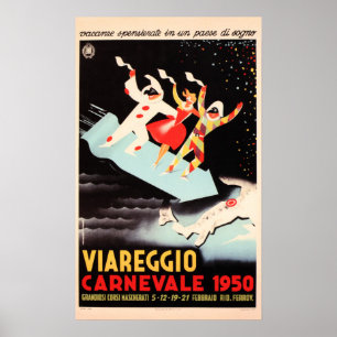 VIAREGGIO CARNEVALE 1950 Festival Old Italien Trav Poster