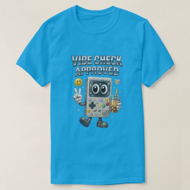 Vibe Check Godkänd Cute Retro Gamer! T Shirt (Design framsida)