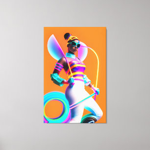 Vibe Jibe Electric Ken Gage Retrowave-Roligt Canvastryck