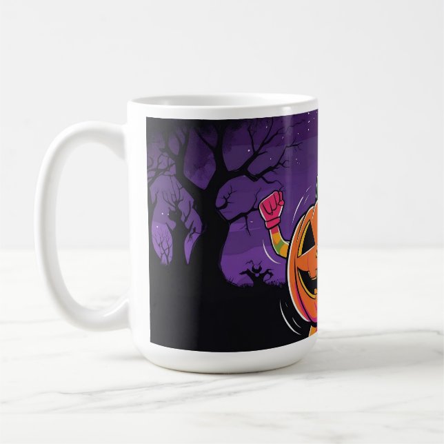 Vibe mig Jack-o-lantern Långärmad Tshirt Kaffemugg (Vänster)