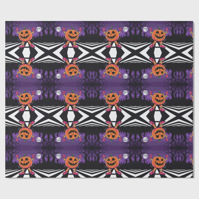 Vibe mig Jack-o-lantern Långärmad Tshirt Presentpapper (Platt)