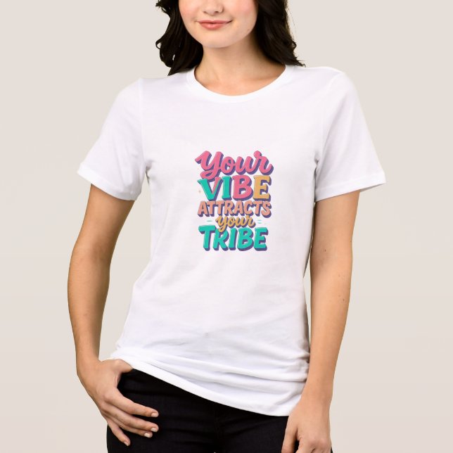 Vibe Motivations Kvinnor Vit T-shirt (Framsida)
