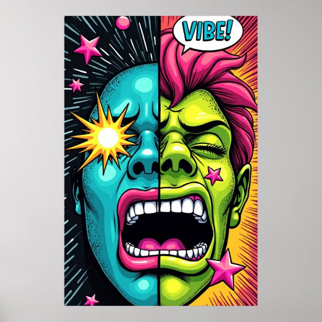 VIBE! Pop Art Scream Poster (Framsidan)