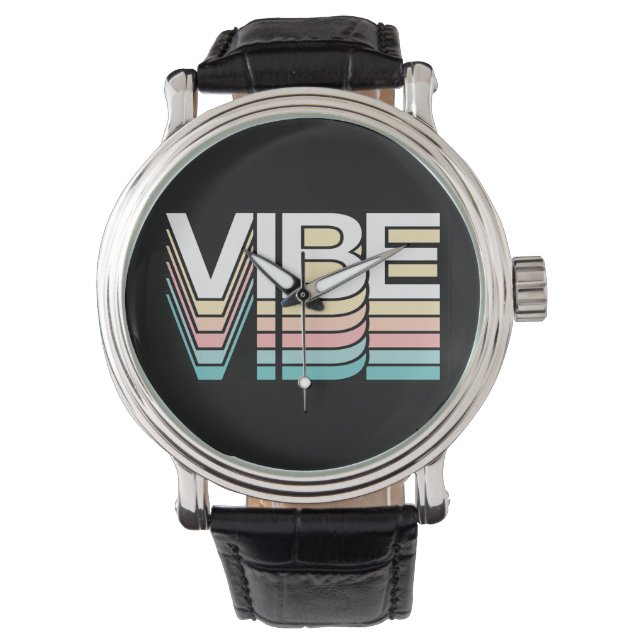 Vibe Shift Retro Mood Typography Armbandsur (Framsida)