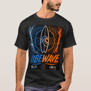 Vibe Wave Neon Surf Poster – Retro Synthwave Estet T Shirt