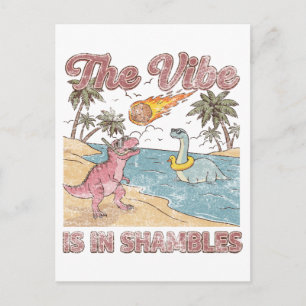 Viben är i spillror Retro dinosaurie sommar Vykort