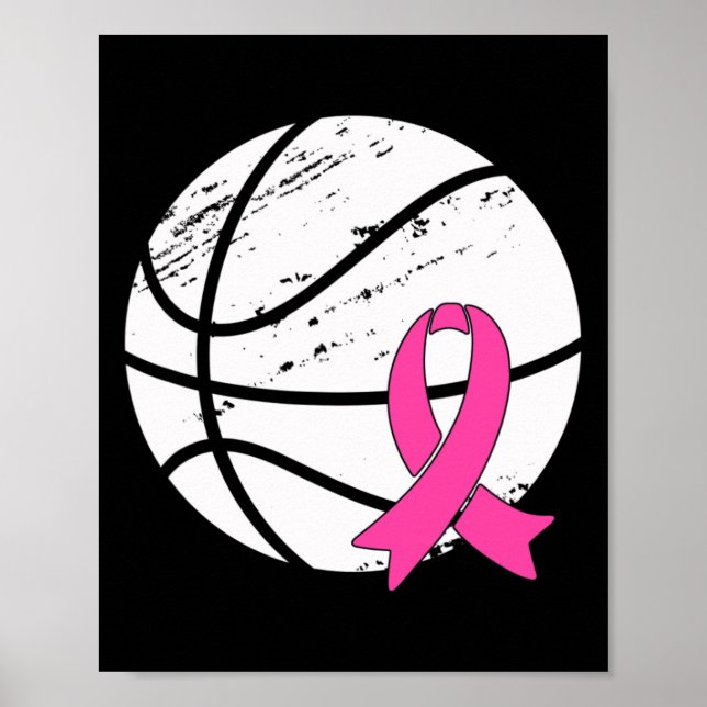 Vibes Breast Cancer Awareness Rosa Basket Poster (Framsidan)